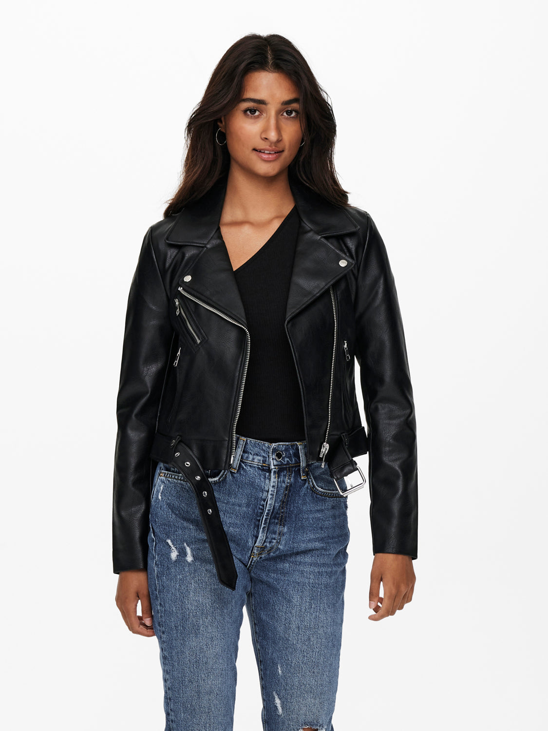 ONLVERA Faux Leather Jacket - Sort